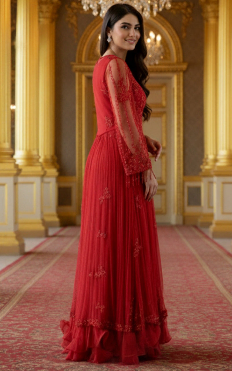 Threads and Motifs | Formal Dresses 25 | Net Embroidered Jacket With Trouser