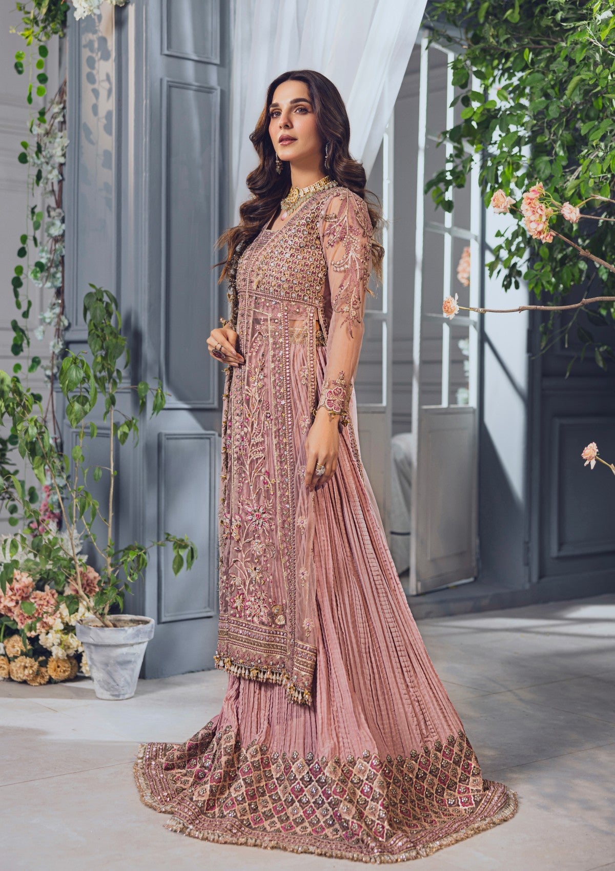 Formal Collection - Rubaaiyat - Wedding Edit 24 - Tea Pink - Official Rubaaiyat - Agha Fabrics UK