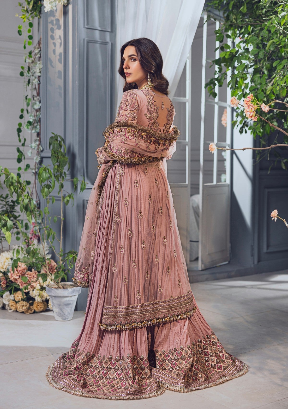 Formal Collection - Rubaaiyat - Wedding Edit 24 - Tea Pink - Official Rubaaiyat - Agha Fabrics UK