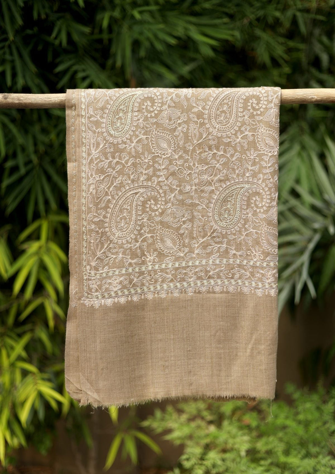 Ari Work Wool Shawl D - 57 - L Mouse - Official Shawls Niche - Agha Fabrics UK