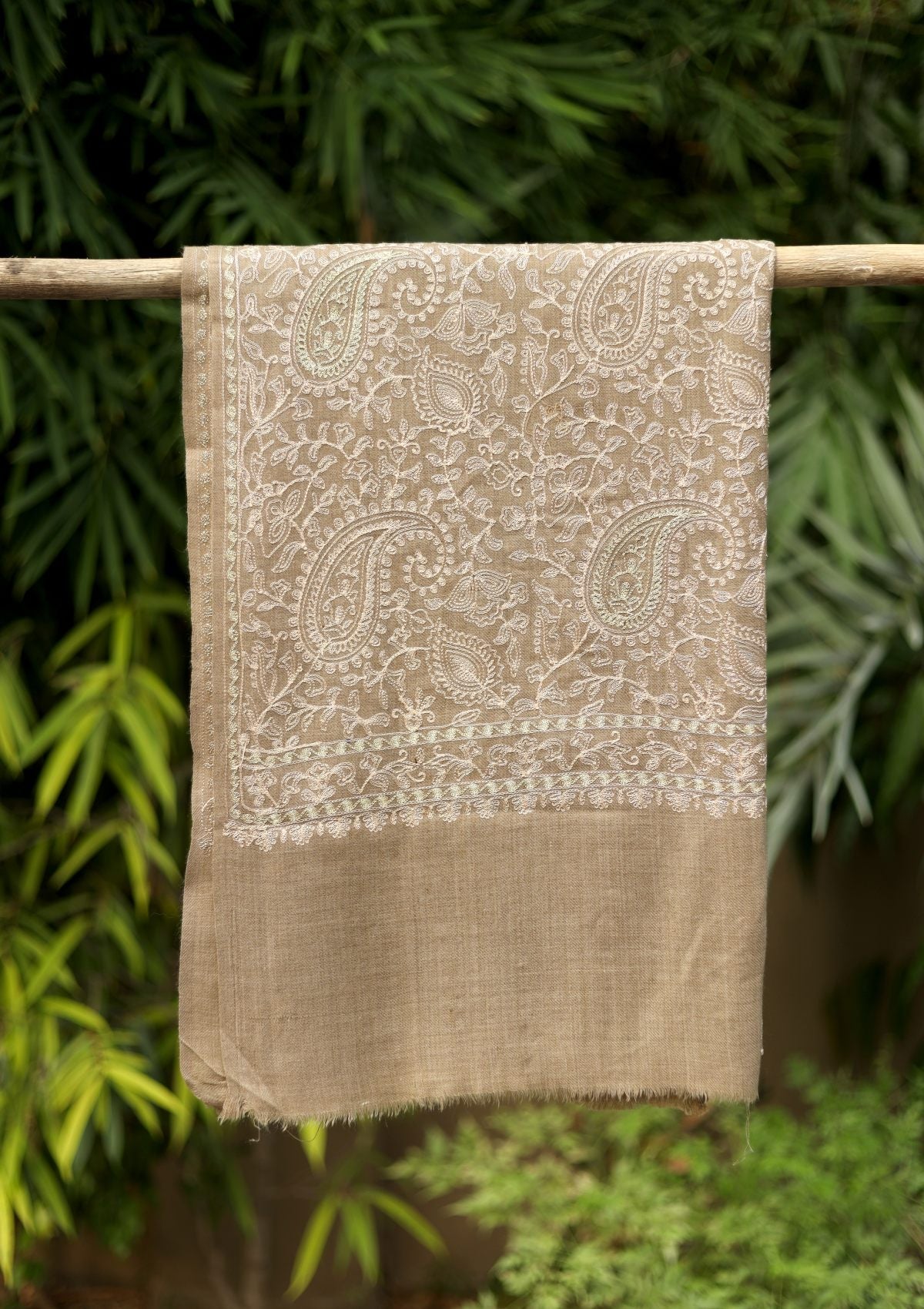 Ari Work Wool Shawl D - 57 - L Mouse - Official Shawls Niche - Agha Fabrics UK