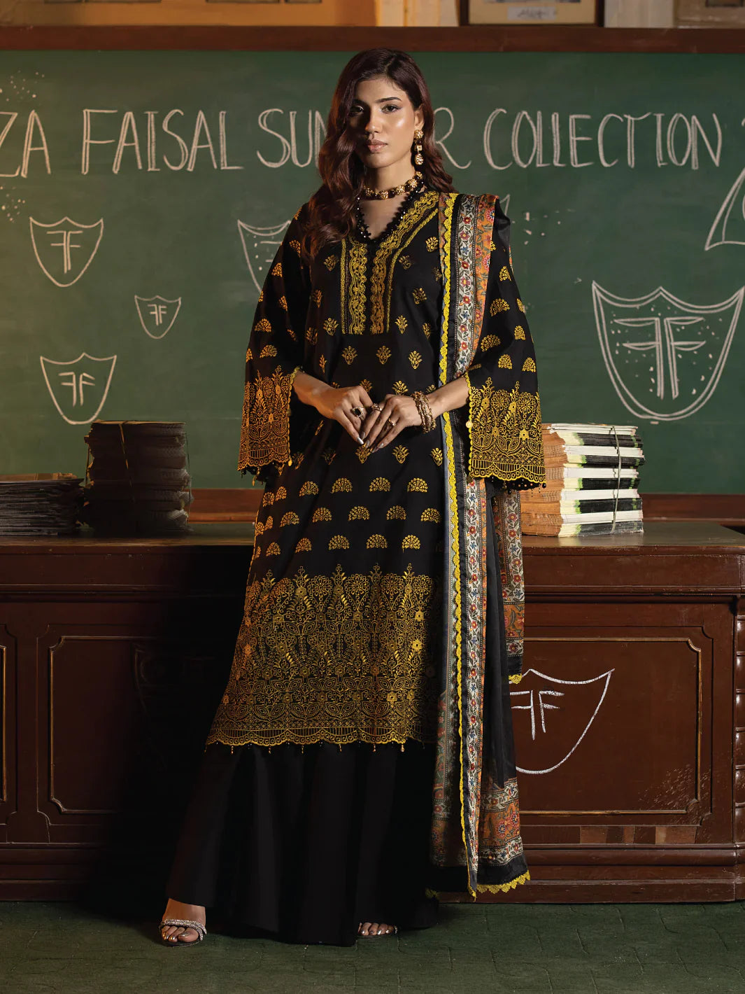 Faiza Faisal | Maya Luxury Lawn | Clara - Official Faiza Faisal - Agha Fabrics UK