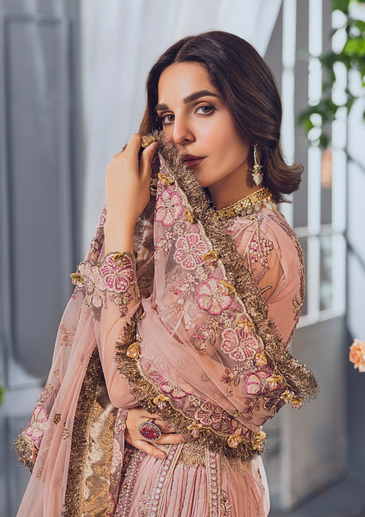 Formal Collection - Rubaaiyat - Wedding Edit 24 - Tea Pink - Official Rubaaiyat - Agha Fabrics UK