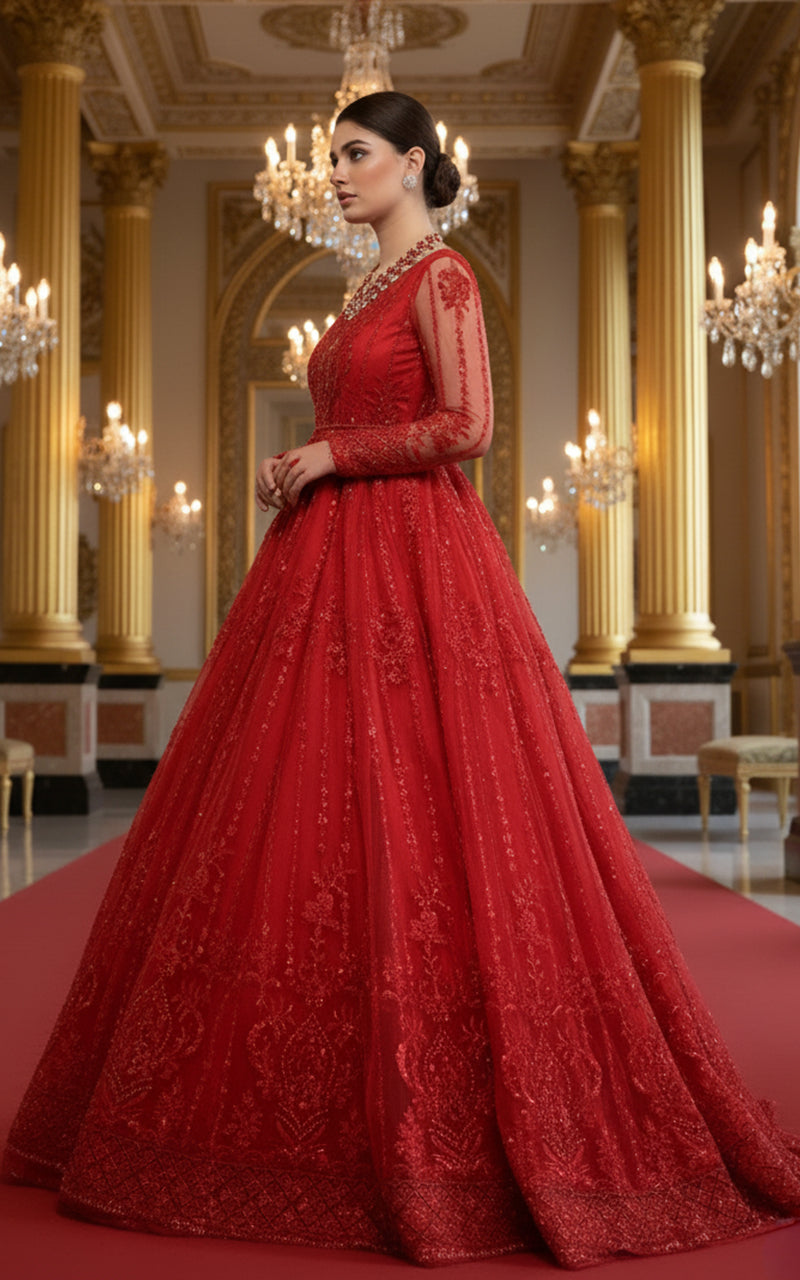 Threads and Motifs | Formal Dresses 25 | Net Embroidered Maxi