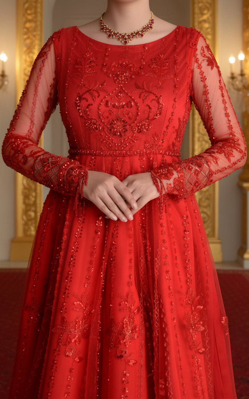 Threads and Motifs | Formal Dresses 25 | Net Embroidered Maxi