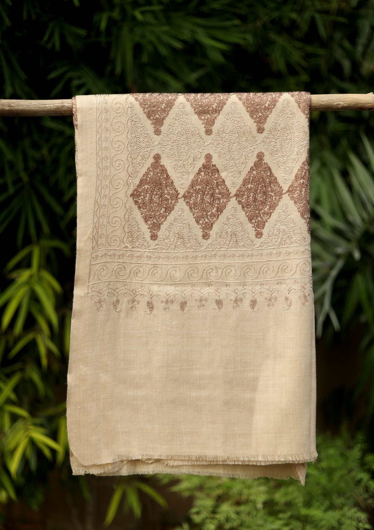 Ari Work Wool Shawl D - 60 - Skin - Official Shawls Niche - Agha Fabrics UK