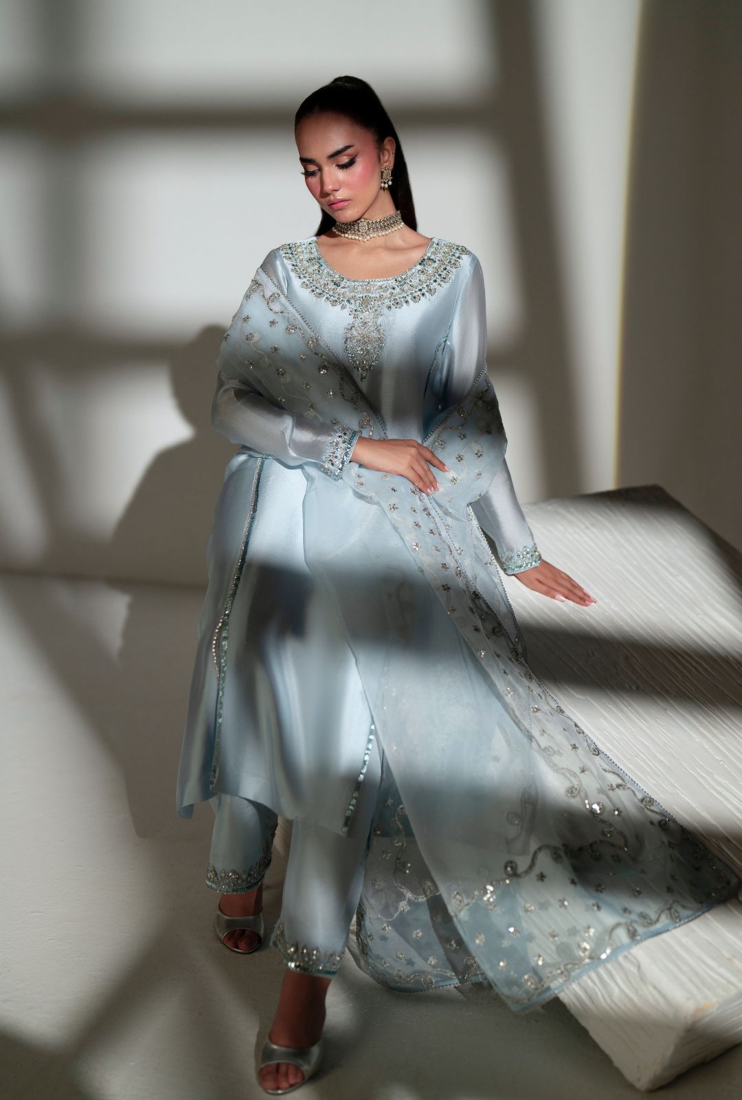 Inayat | Luminae Luxe Pret 25 | Mist - Official Inayat - Agha Fabrics UK