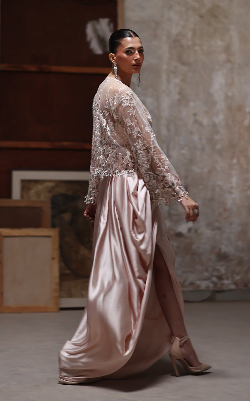 Threads and Motifs | Formal Dresses 25 | Net Embroidered Jacket With Skirt