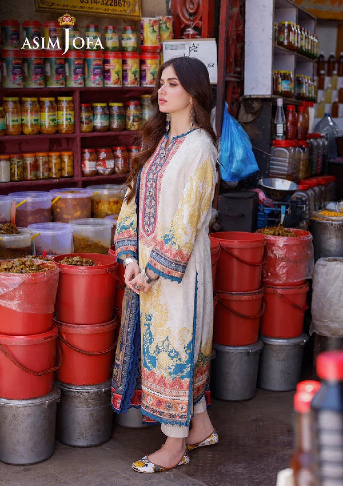 Lawn Collection - Asim Jofa - Arabic - AJPL#18 - Official Asim Jofa - Agha Fabrics UK