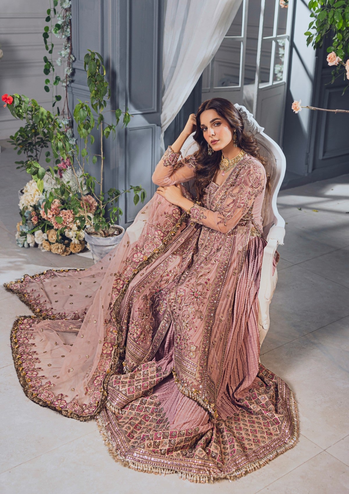 Formal Collection - Rubaaiyat - Wedding Edit 24 - Tea Pink - Official Rubaaiyat - Agha Fabrics UK