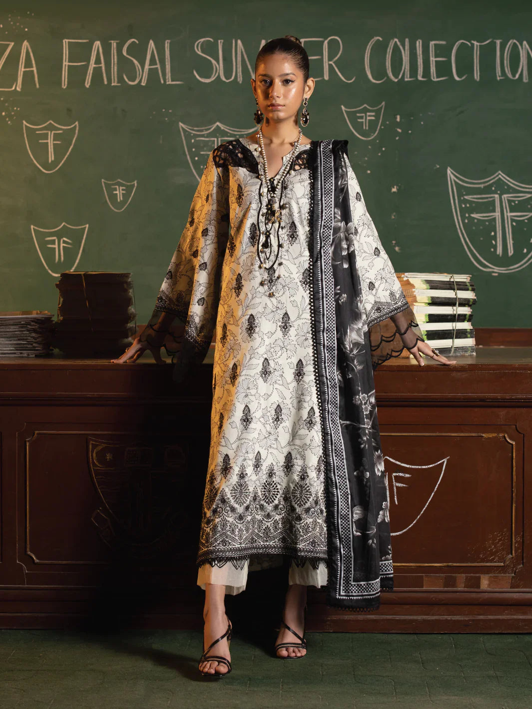 Faiza Faisal | Maya Luxury Lawn | Deniz - Official Faiza Faisal - Agha Fabrics UK