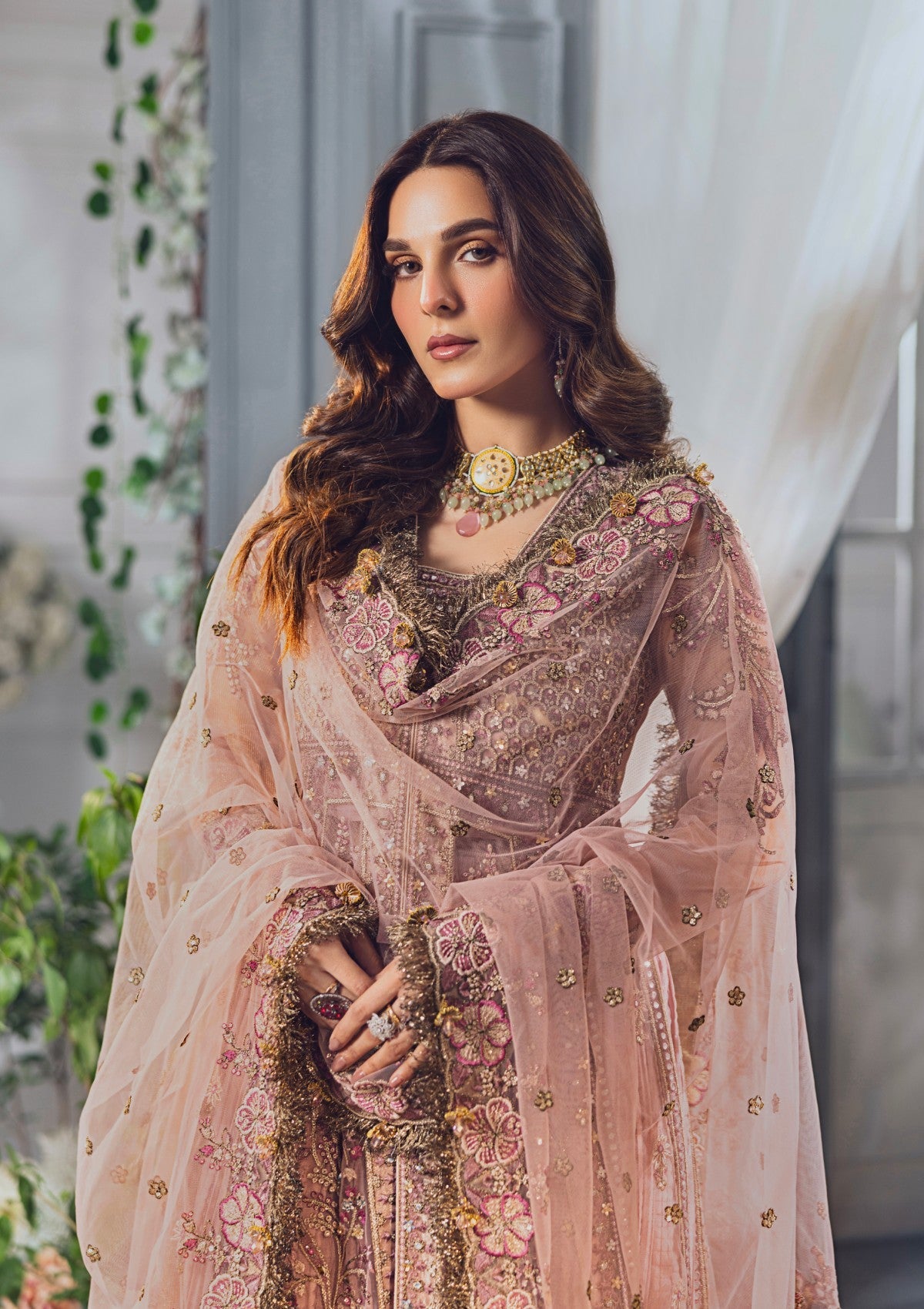 Formal Collection - Rubaaiyat - Wedding Edit 24 - Tea Pink - Official Rubaaiyat - Agha Fabrics UK