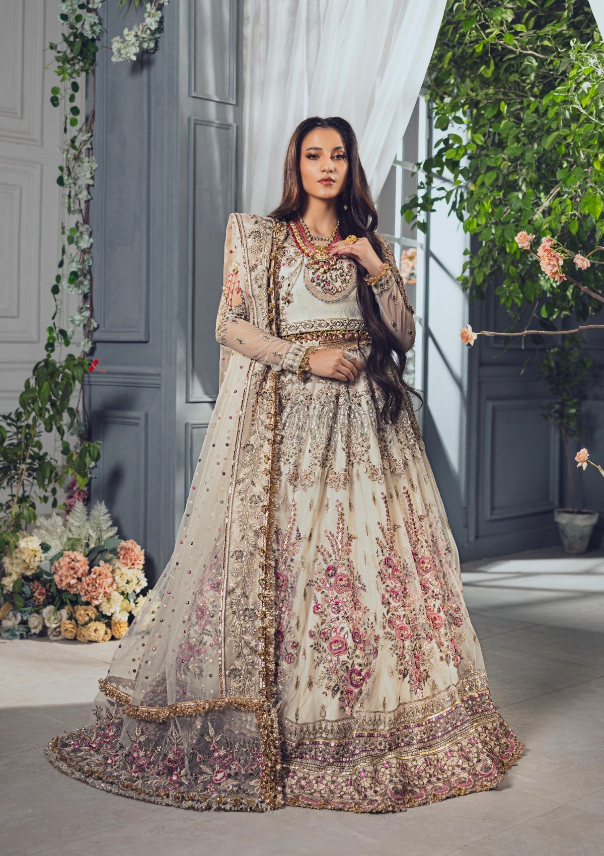 Formal Collection - Rubaaiyat - Wedding Edit 24 - Powder Pink - Official Rubaaiyat - Agha Fabrics UK