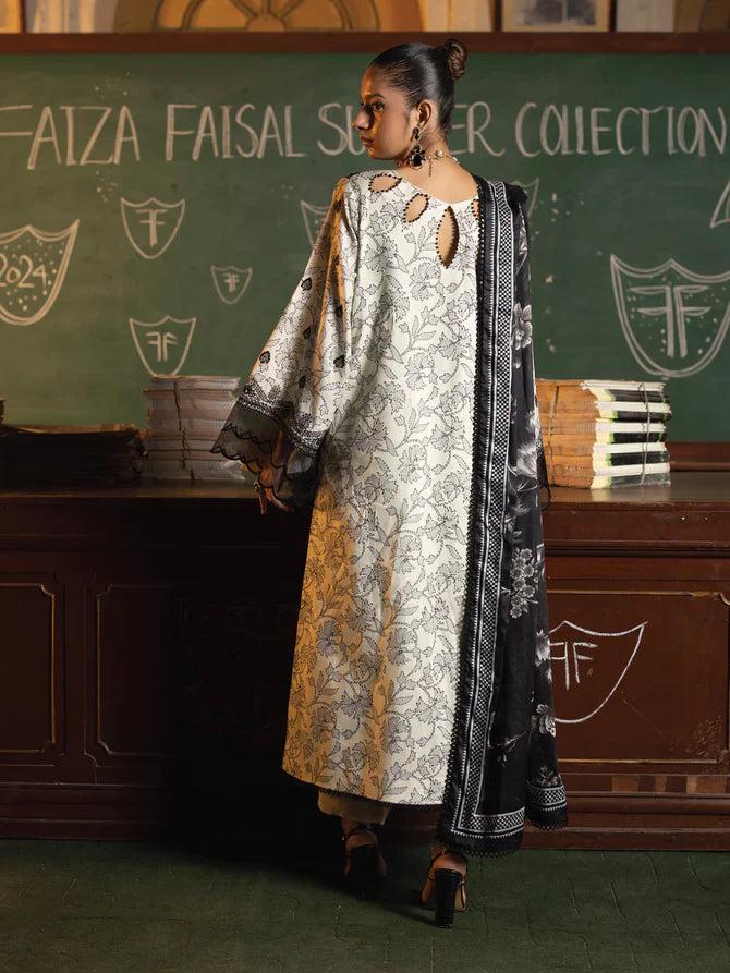 Faiza Faisal | Maya Luxury Lawn | Deniz - Official Faiza Faisal - Agha Fabrics UK