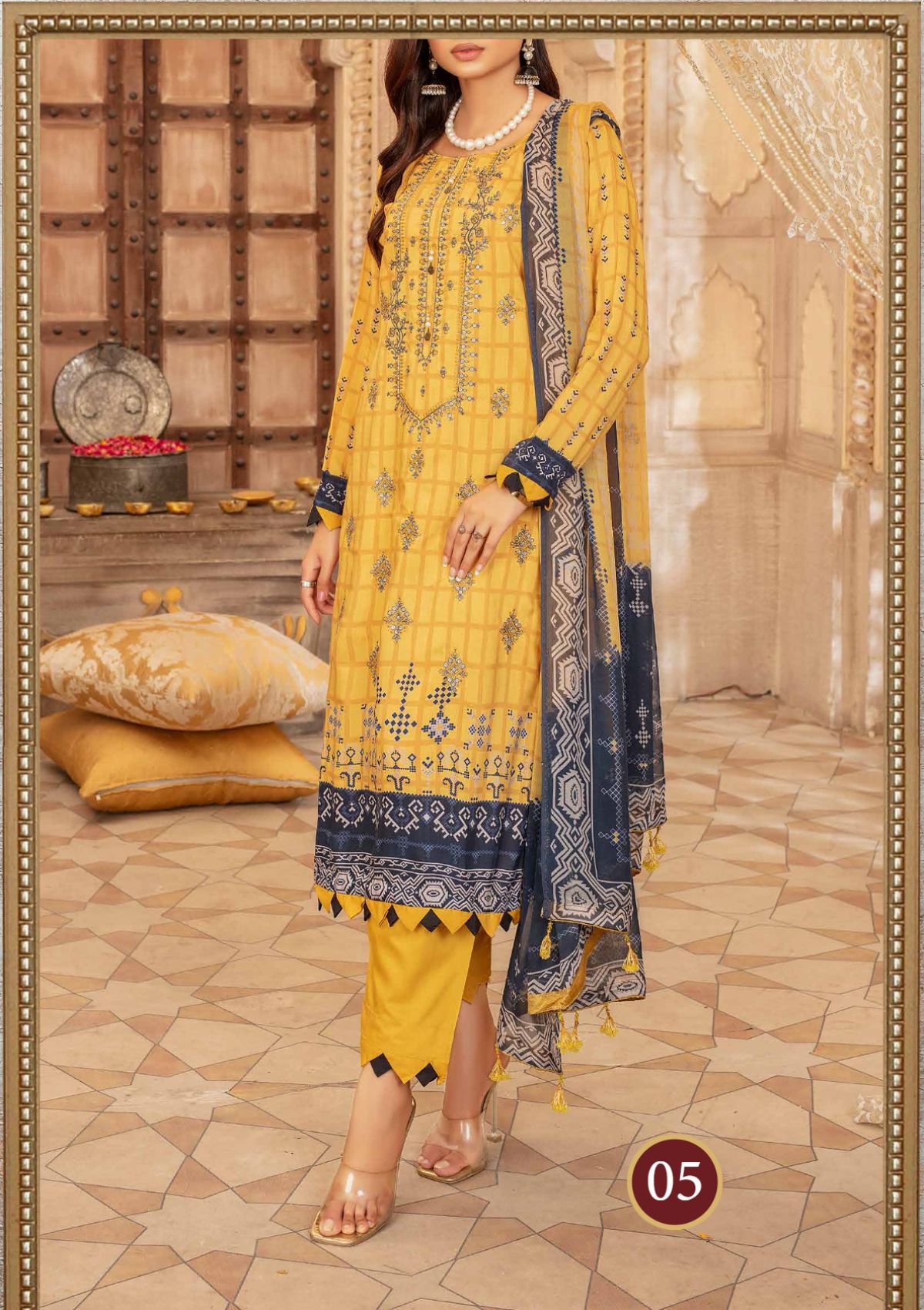 Winter Collection - Laiba - D/P Viscose - V23 - LV#05 - Official Laiba - Agha Fabrics UK