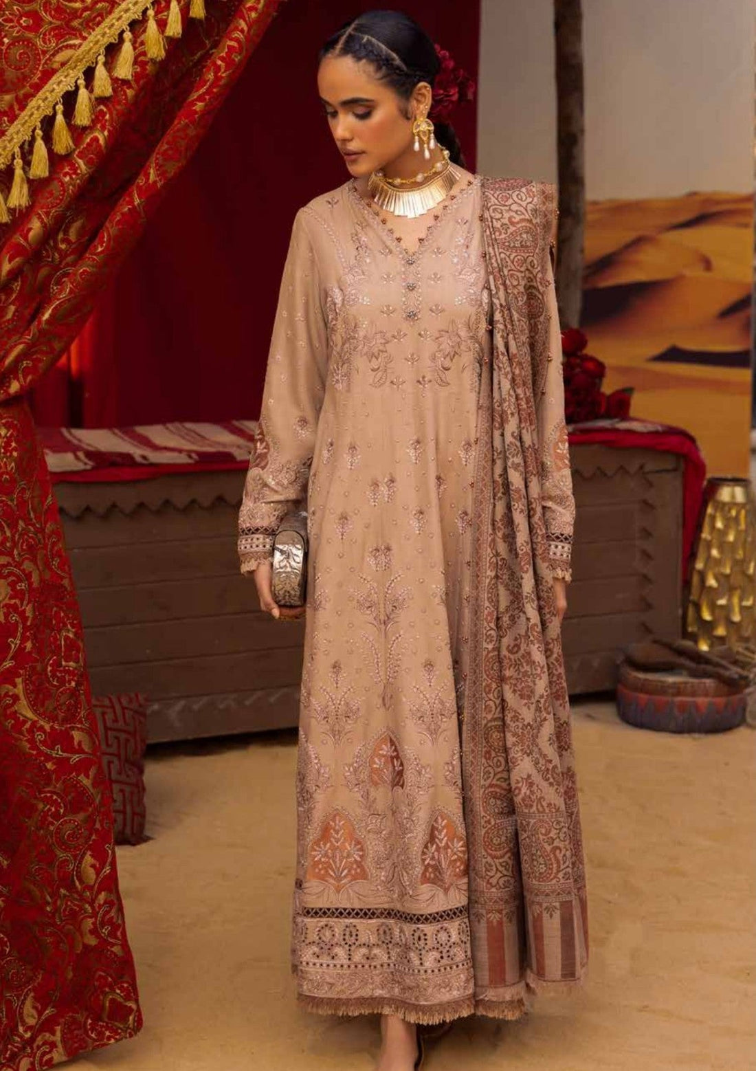 Winter Collection - Nureh - Exclusive - Luxury Shawl - NEL24#65 - Official Nureh - Agha Fabrics UK