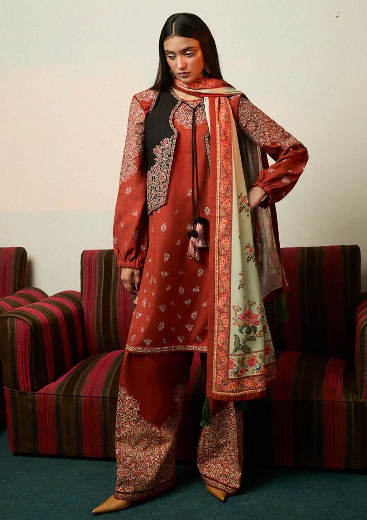 Winter Collection - Jugnu by Hussain Rehar - Autumn Winter - Aurelia - Official Jugnu by Hussain Rehar - Agha Fabrics UK