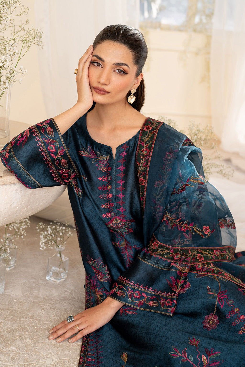 Iznik | Festive Formal | UE-379 Embroidered Pure silk - Official Iznik - Agha Fabrics UK