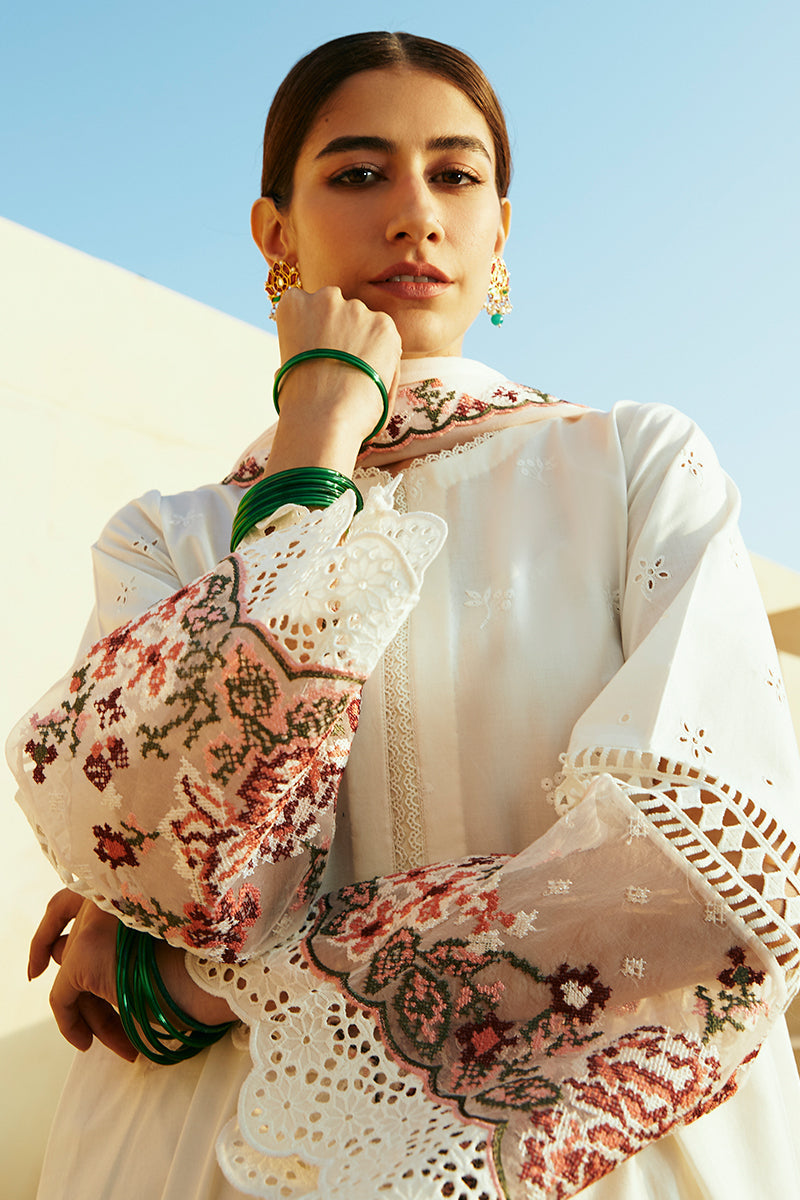 Cross Stitch | Premium Lawn 24 | PASTEL PINK - Official Cross Stitch - Agha Fabrics UK