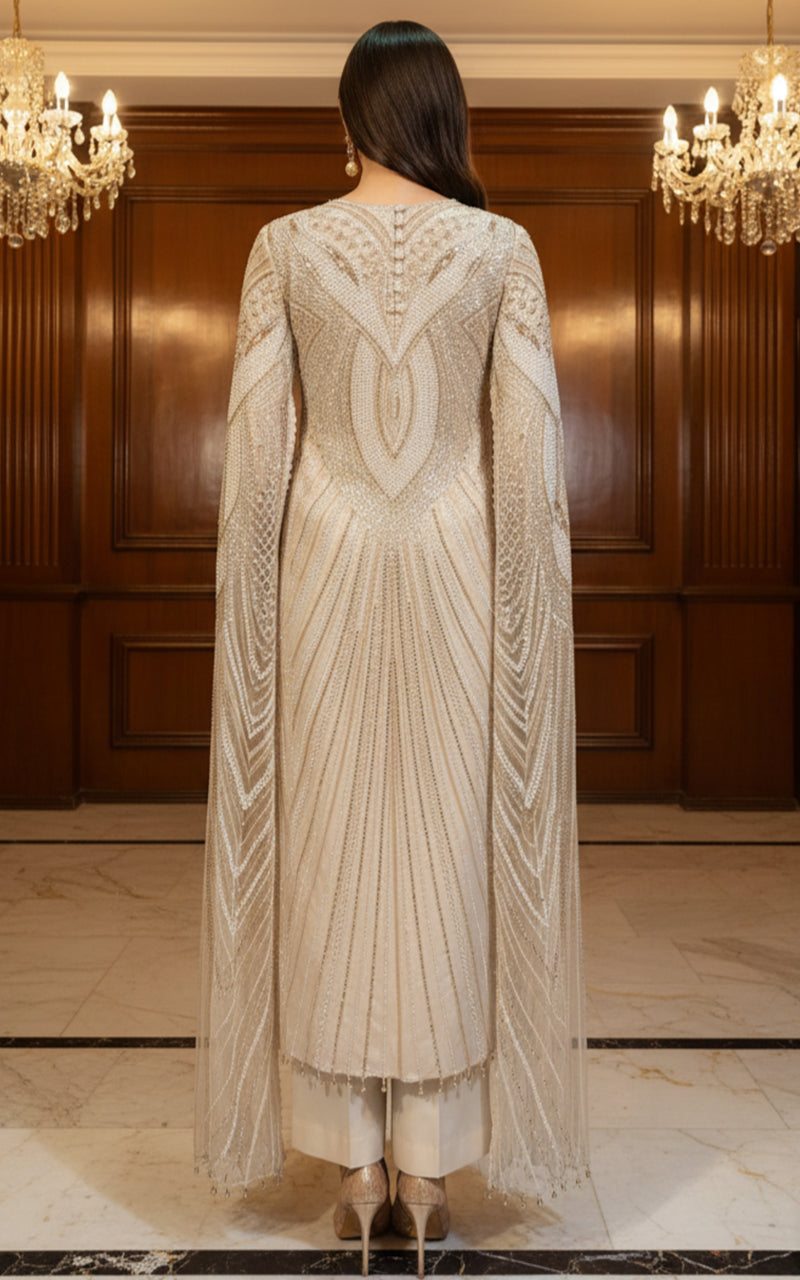 Threads and Motifs | Formal Dresses 25 | Net Embroidered Jacket With Trouser