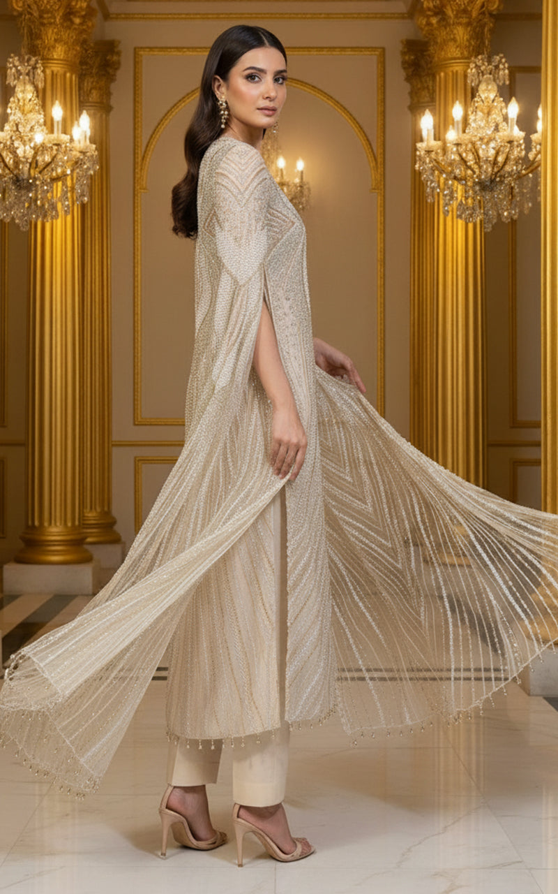 Threads and Motifs | Formal Dresses 25 | Net Embroidered Jacket With Trouser