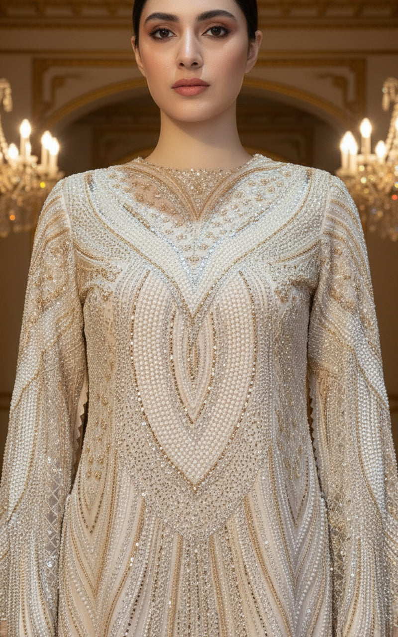 Threads and Motifs | Formal Dresses 25 | Net Embroidered Jacket With Trouser