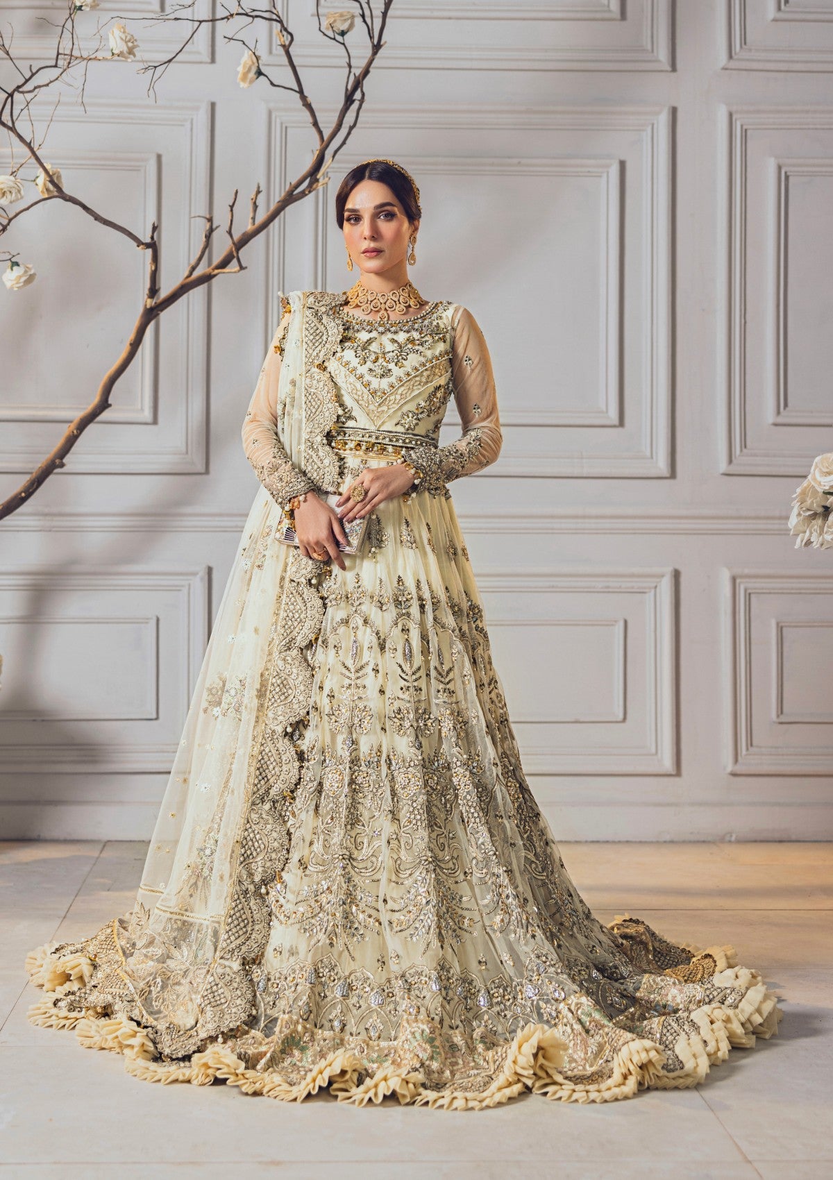 Formal Collection - Rubaaiyat - Wedding Edit 24 - Off White - Official Rubaaiyat - Agha Fabrics UK