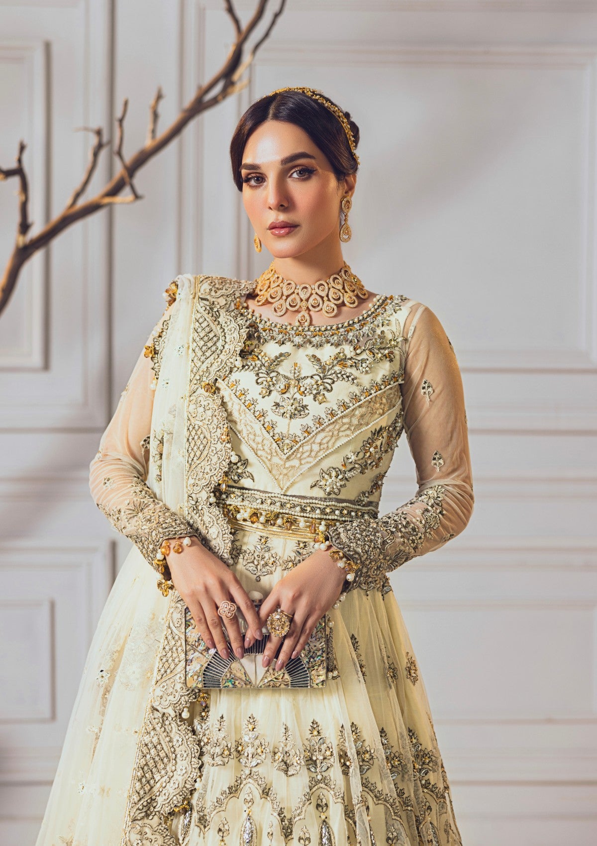 Formal Collection - Rubaaiyat - Wedding Edit 24 - Off White - Official Rubaaiyat - Agha Fabrics UK