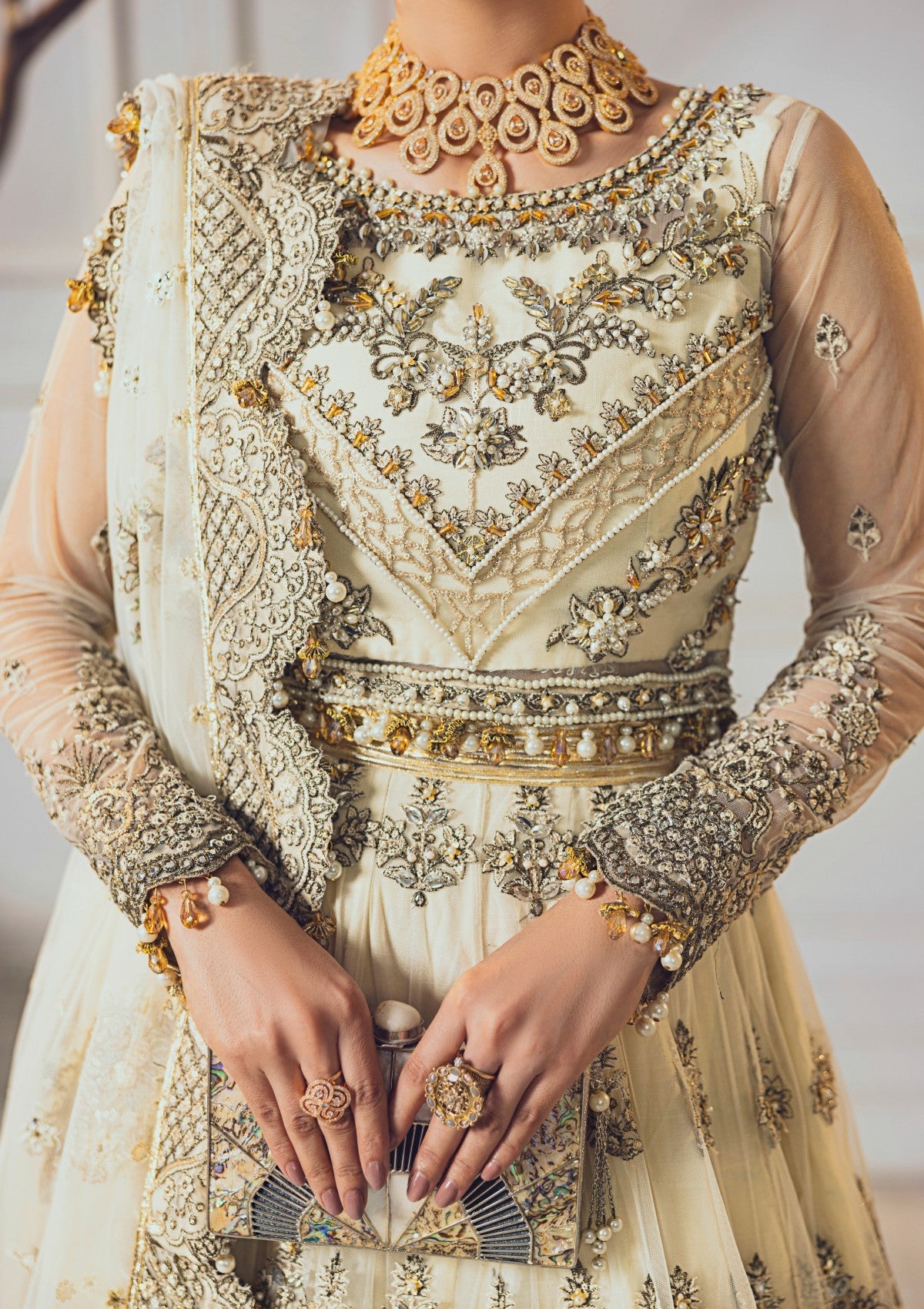 Formal Collection - Rubaaiyat - Wedding Edit 24 - Off White - Official Rubaaiyat - Agha Fabrics UK