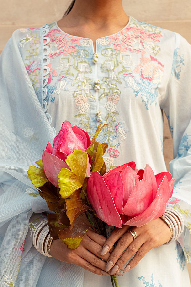 Cross Stitch | Premium Lawn 24 | DAWN MIST - Official Cross Stitch - Agha Fabrics UK