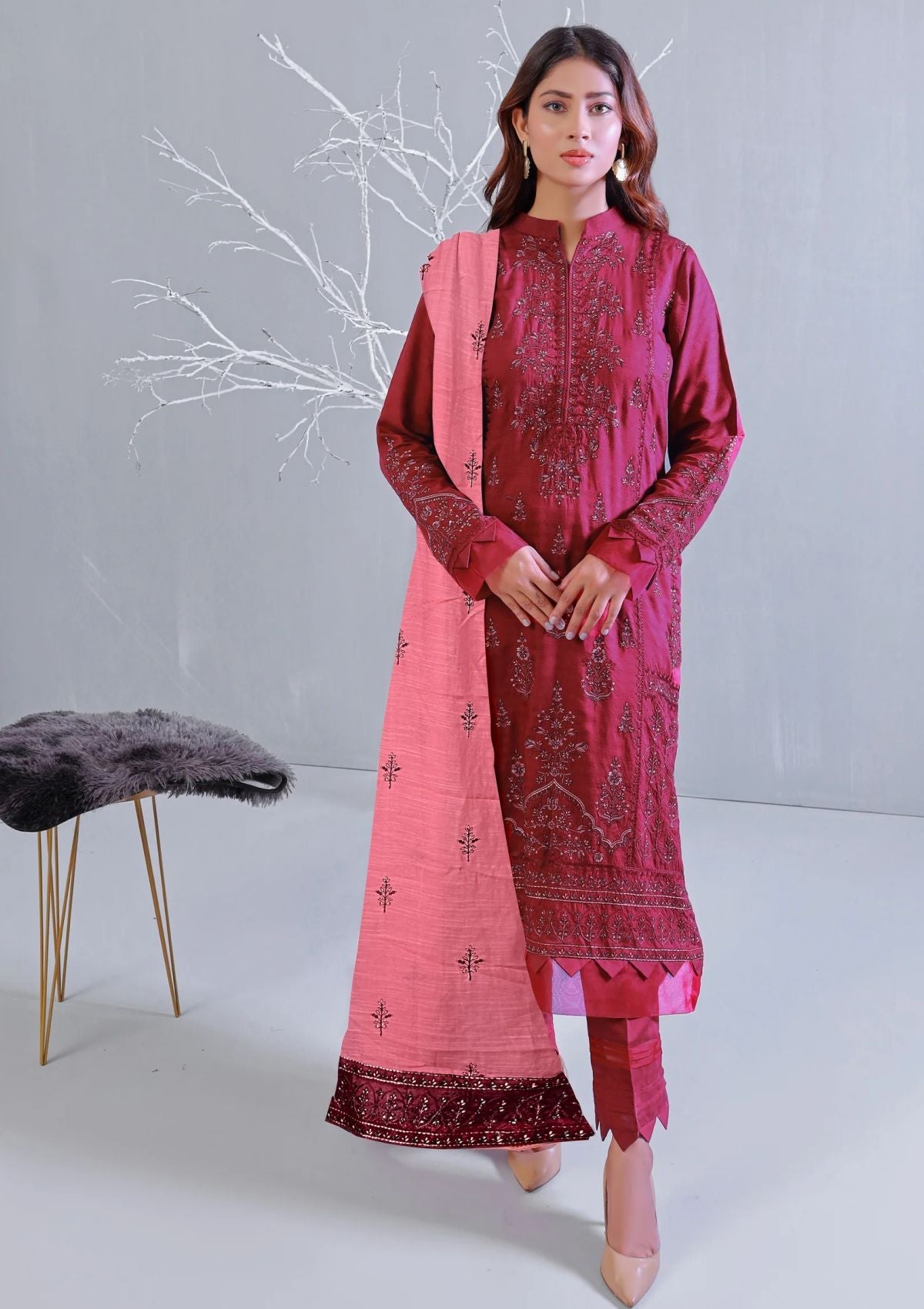 Winter Collection - Almish - Unstitched 24 - D#592 - Ava - Official Almish - Agha Fabrics UK