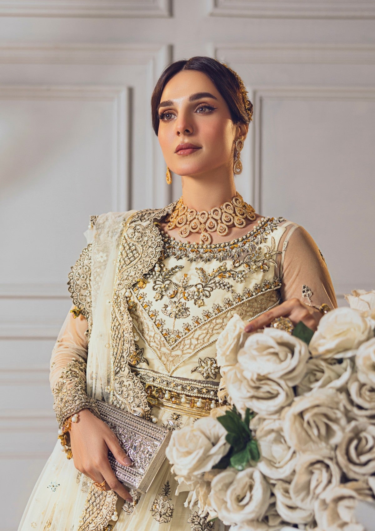 Formal Collection - Rubaaiyat - Wedding Edit 24 - Off White - Official Rubaaiyat - Agha Fabrics UK