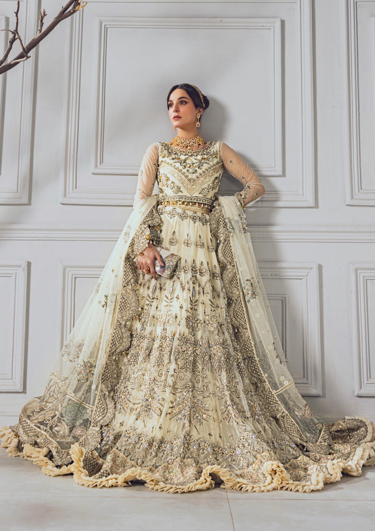 Formal Collection - Rubaaiyat - Wedding Edit 24 - Off White - Official Rubaaiyat - Agha Fabrics UK