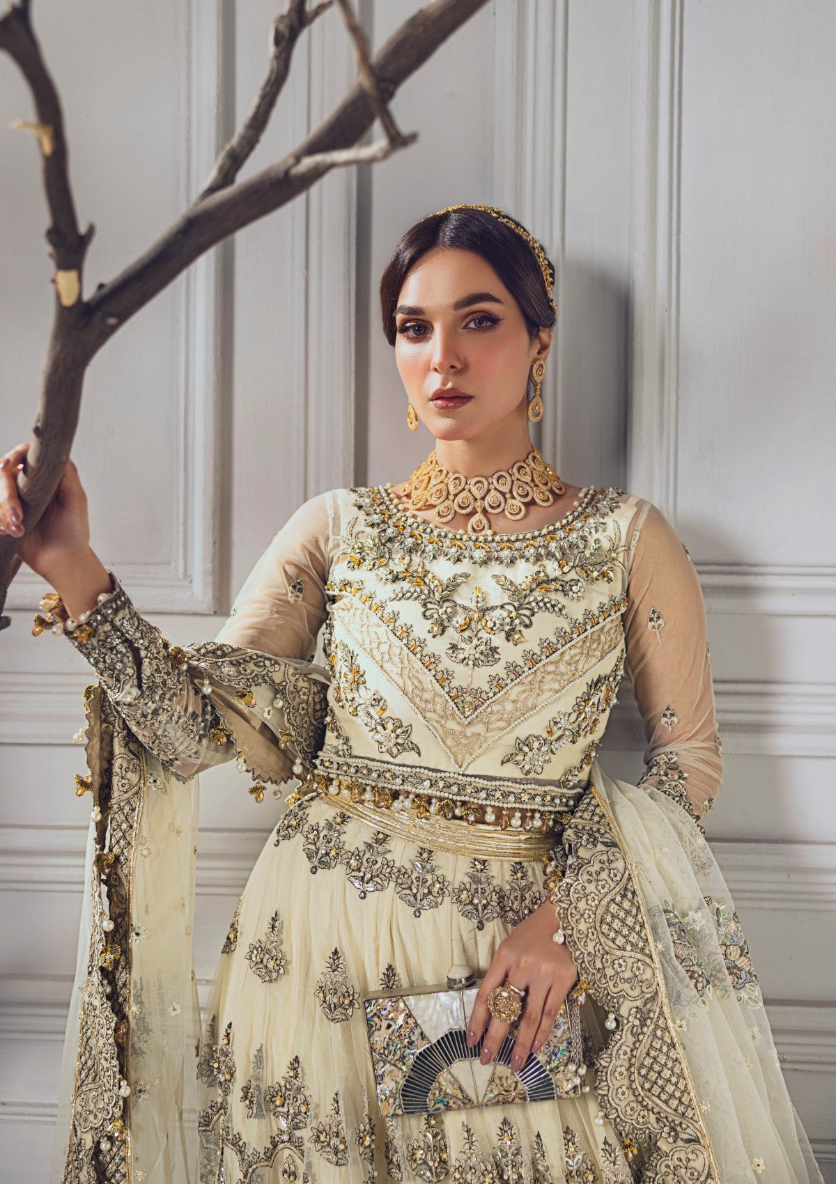 Formal Collection - Rubaaiyat - Wedding Edit 24 - Off White - Official Rubaaiyat - Agha Fabrics UK