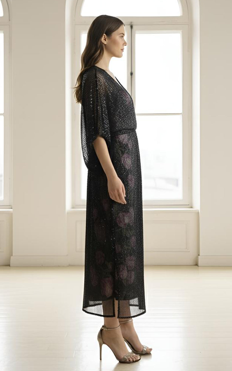 Threads and Motifs | Formal Dresses 25 | Sequins Kaftan With Printed Inner