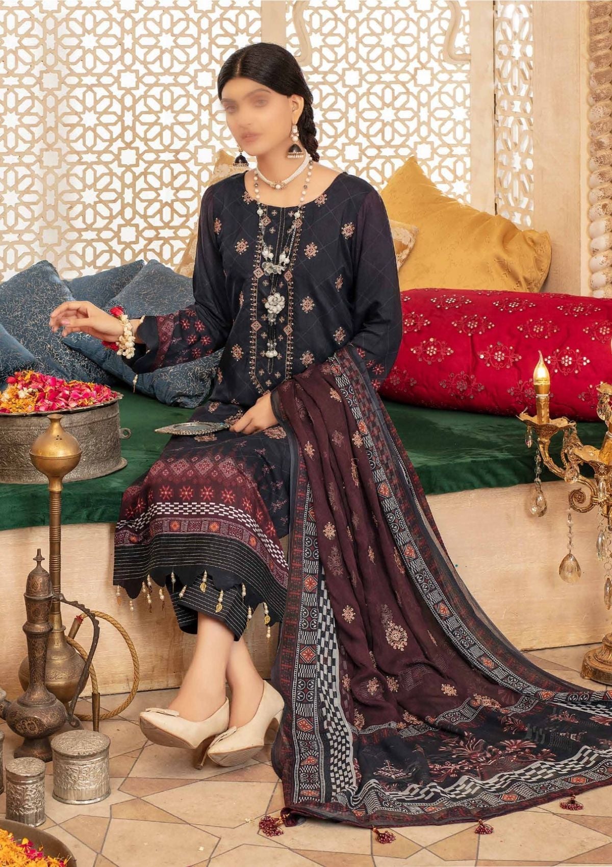 Winter Collection - Laiba - D/P Viscose - V23 - LV#06 - Official Laiba - Agha Fabrics UK