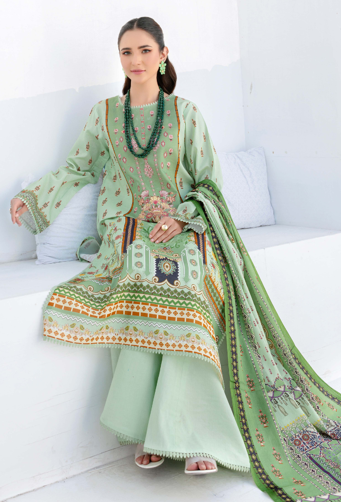 Humdum | Saira Bano Lawn 24 | D02 - Official HumDum - Agha Fabrics UK