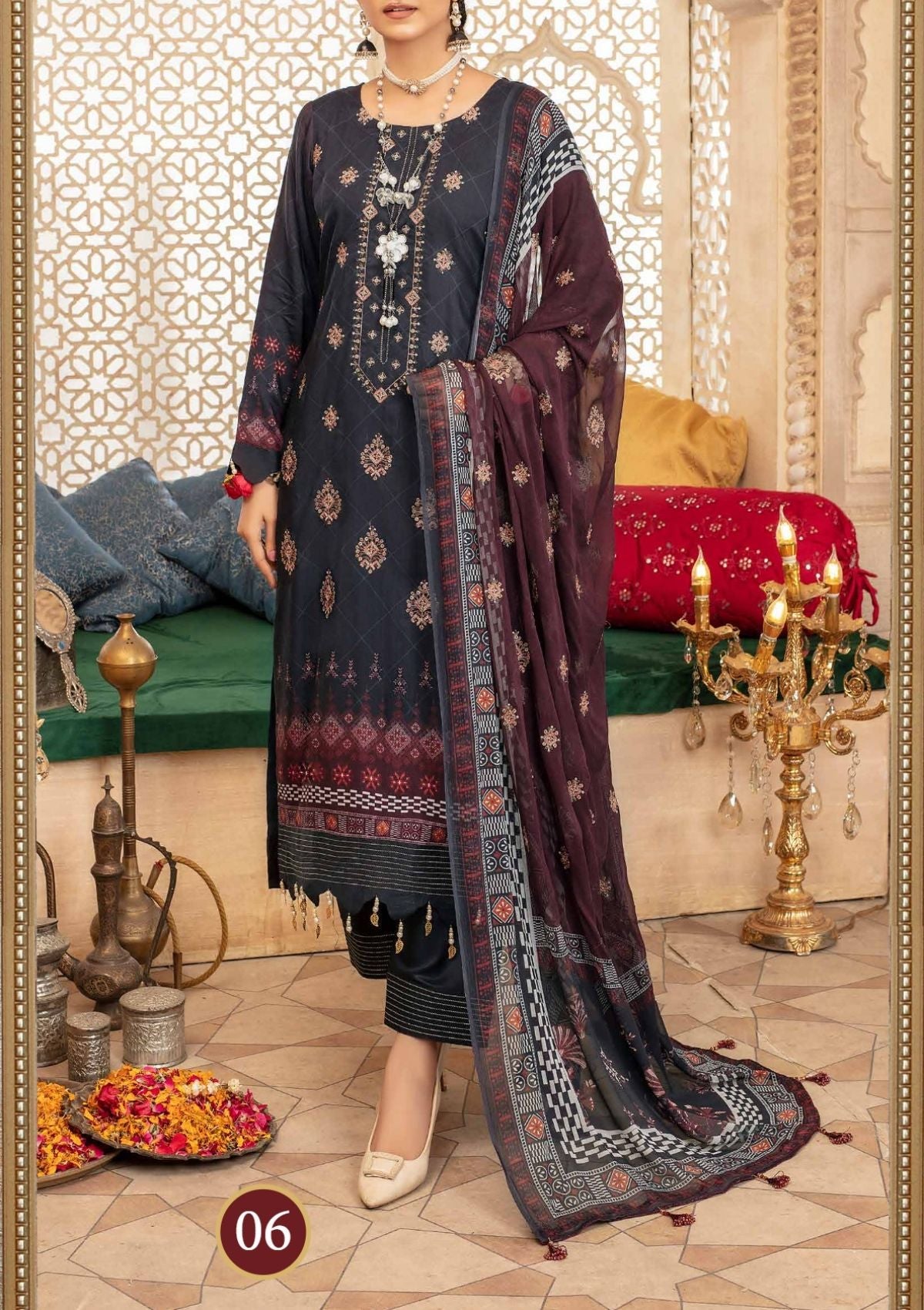 Winter Collection - Laiba - D/P Viscose - V23 - LV#06 - Official Laiba - Agha Fabrics UK