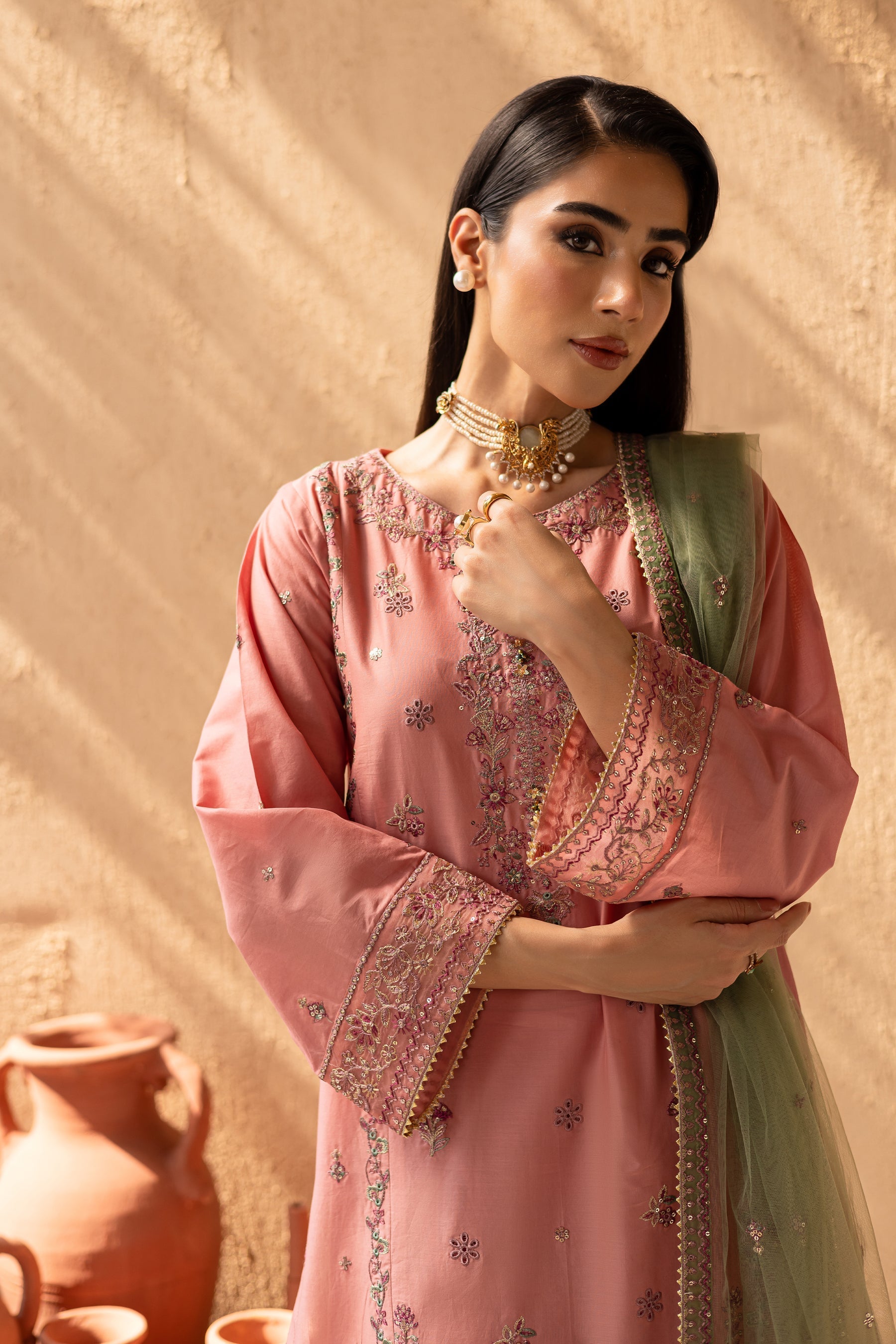 Batik | Nyra Embroidered Summer Solids | Anastasia - Official Batik - Agha Fabrics UK