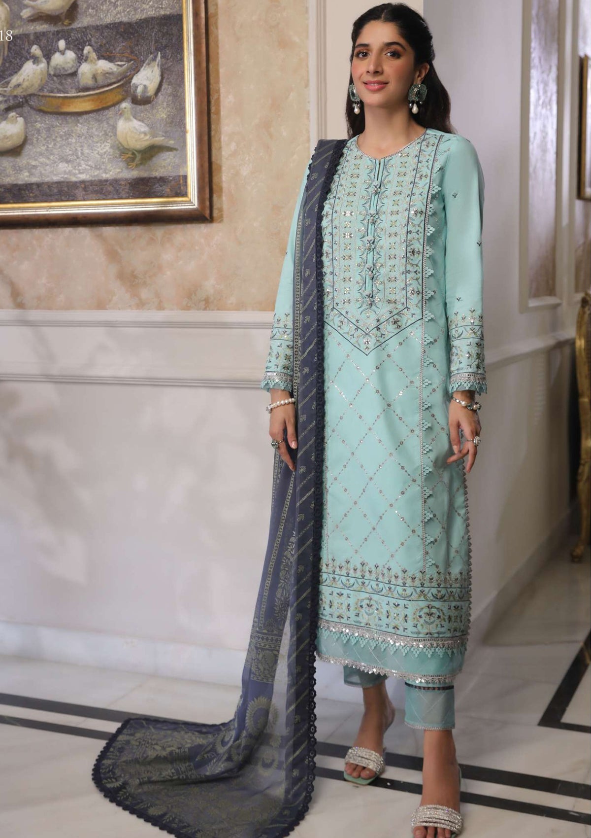 Lawn Collection - Asim Jofa - Aira - AJAI#18 - Official Asim Jofa - Agha Fabrics UK