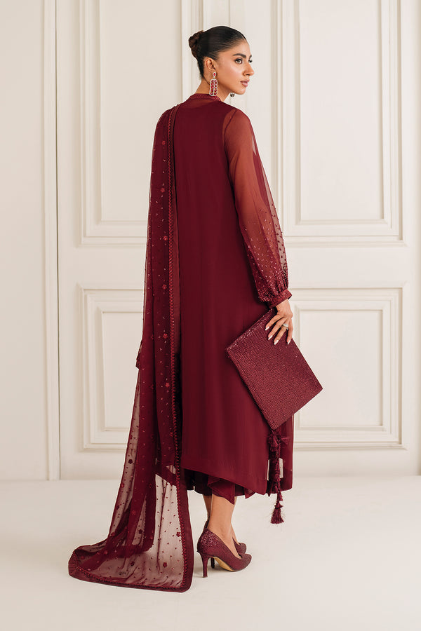 Baroque | Luxury Pret 25 | EMBROIDERED CHIFFON PR-1136 - Official Baroque - Agha Fabrics UK