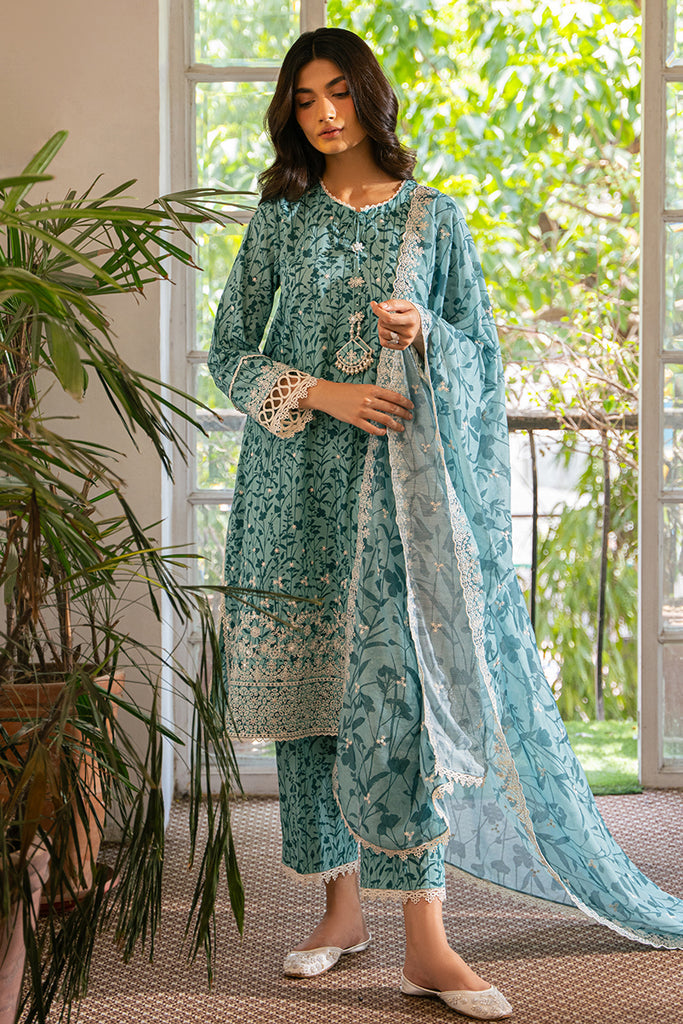 Cross Stitch | Mahiri Embroidered Lawn 24 | MINTY MEADOW - Official Cross Stitch - Agha Fabrics UK