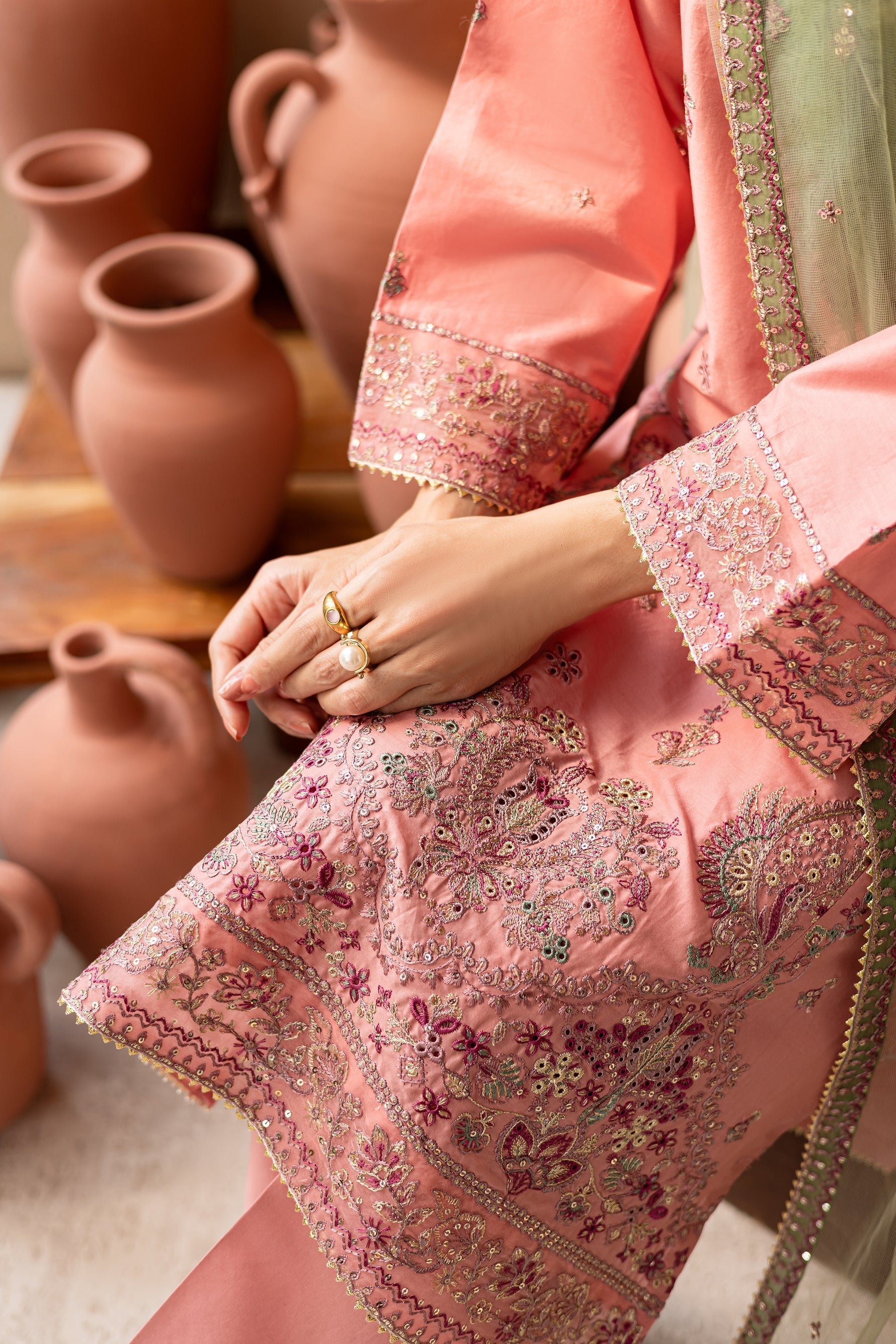 Batik | Nyra Embroidered Summer Solids | Anastasia - Official Batik - Agha Fabrics UK