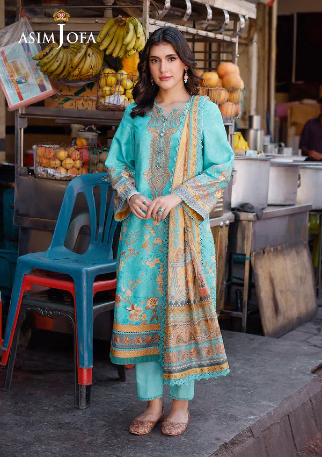 Lawn Collection - Asim Jofa - Arabic - AJPL#02 - Official Asim Jofa - Agha Fabrics UK