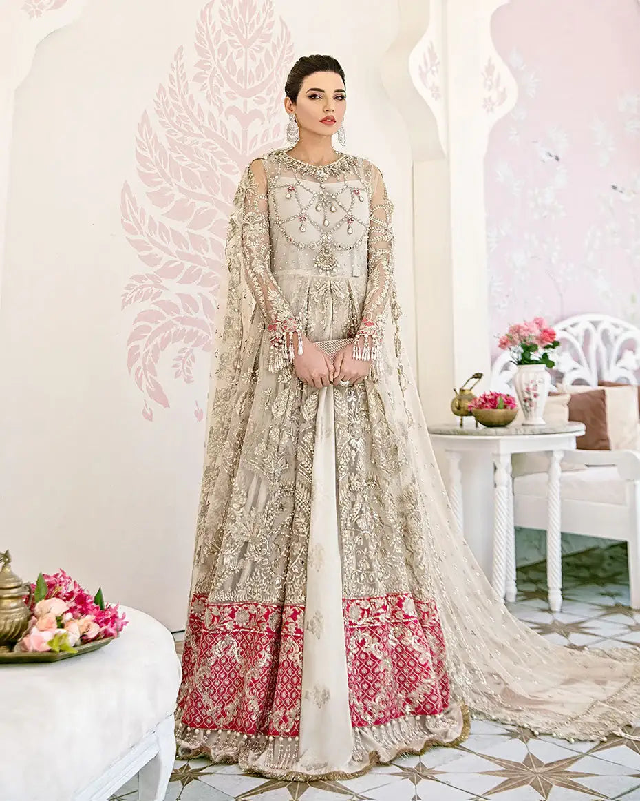 Gulaal | Wedding Formals | Jeune Embroidered Net 3-Piece Suit WS-02 - Official Gulaal - Agha Fabrics UK