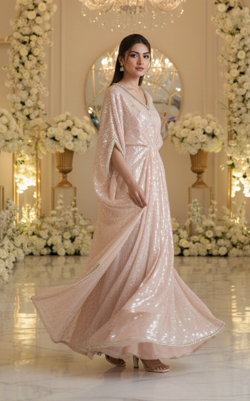 Threads and Motifs | Formal Dresses 25 | Sequins Kaftan With Printed Inner