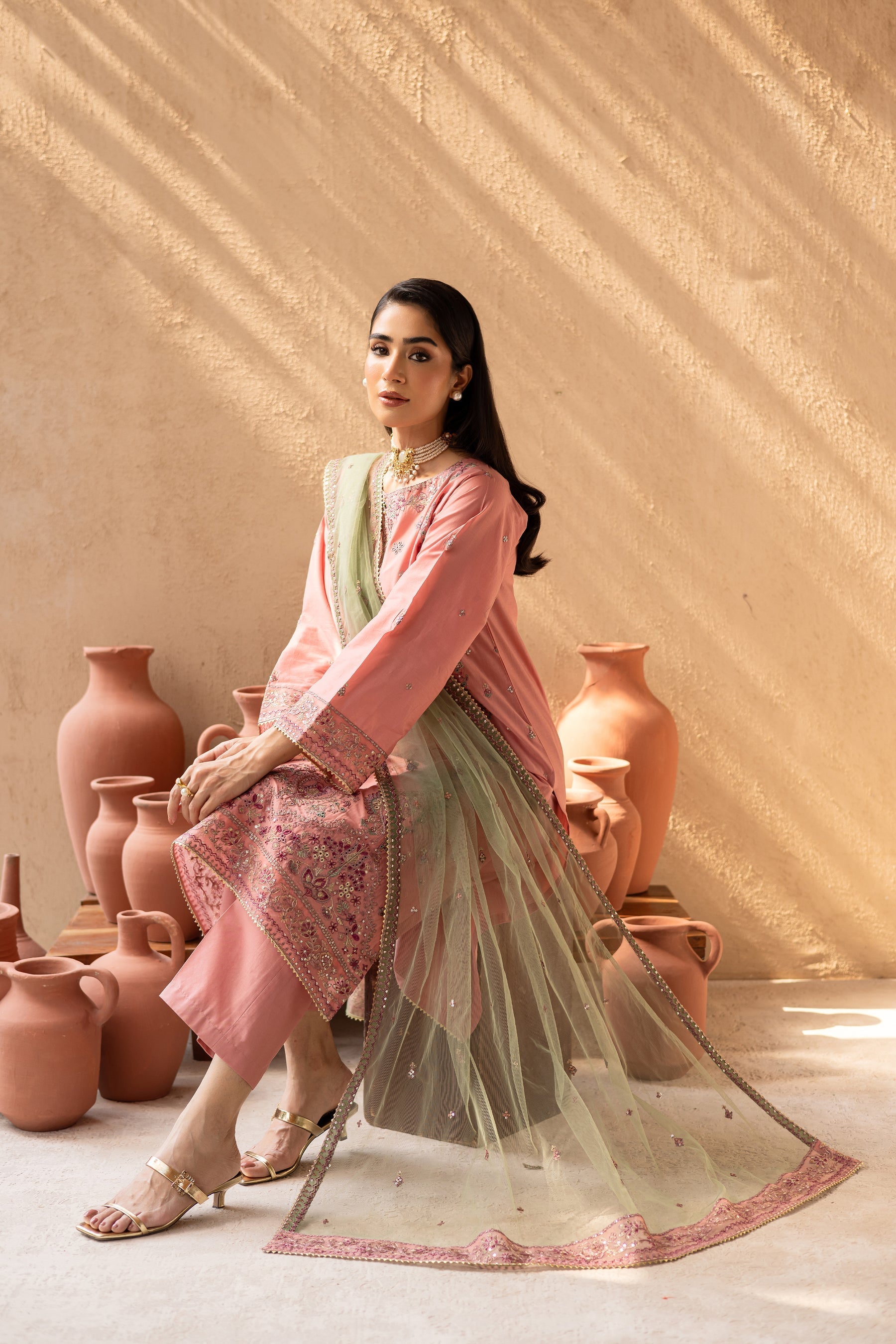 Batik | Nyra Embroidered Summer Solids | Anastasia - Official Batik - Agha Fabrics UK