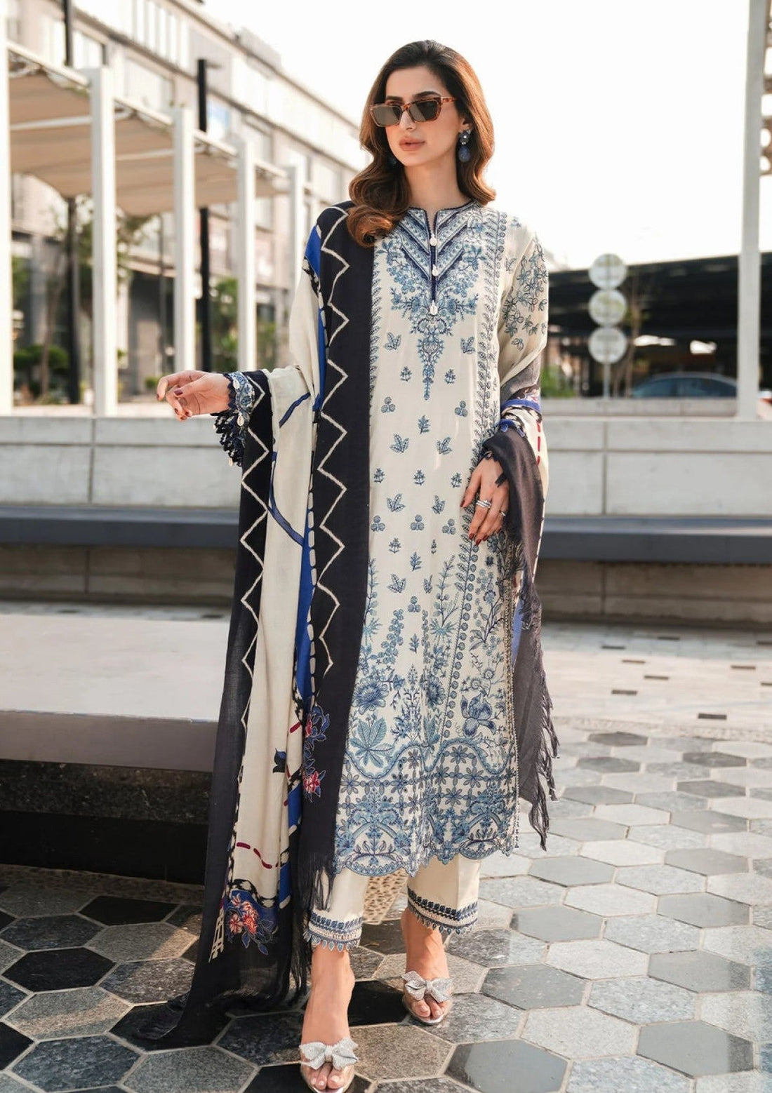 Winter Collection - Elaf Premium - Pashmina Shawl 24 - EPW-5B Cherished Memories - Official Elaf Premium - Agha Fabrics UK