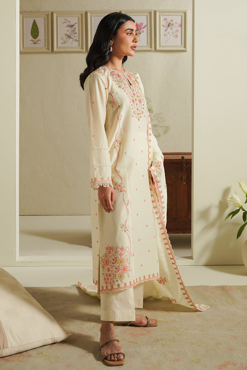 Cross Stitch | Mahiri Embroidered Lawn 24 | IVORY BLOSSOM - Official Cross Stitch - Agha Fabrics UK