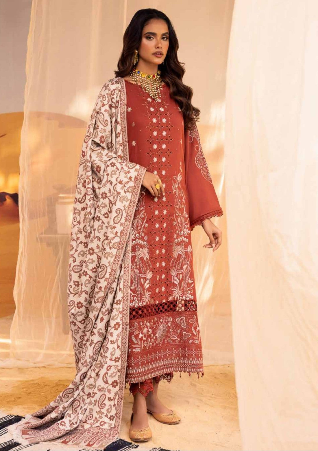 Winter Collection - Nureh - Exclusive - Luxury Shawl - NEL24#66 - Official Nureh - Agha Fabrics UK